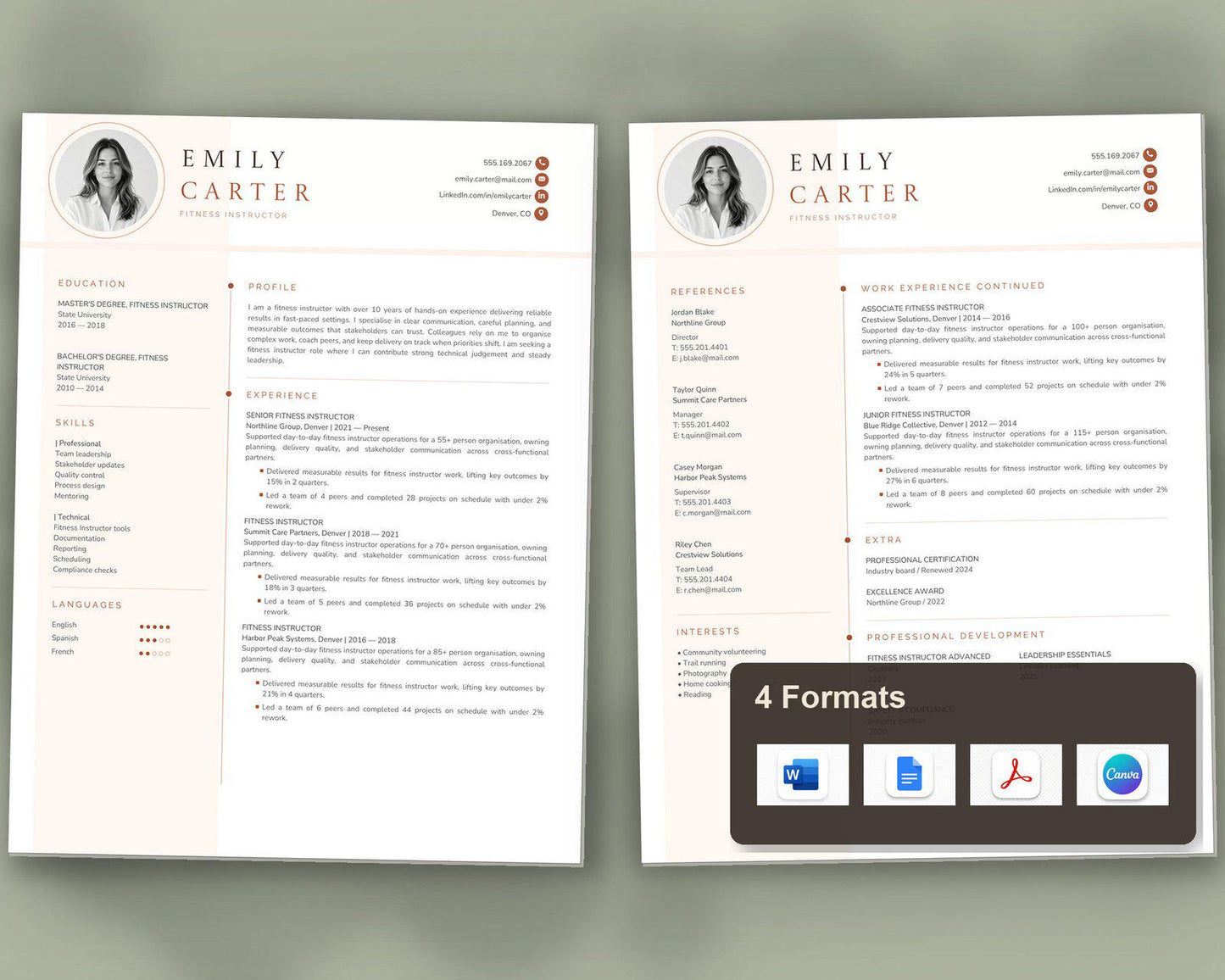 Fitness Instructor Resume Template
