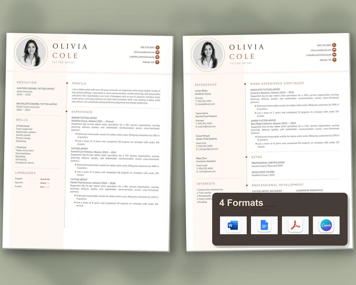 Tattoo Artist Resume Template