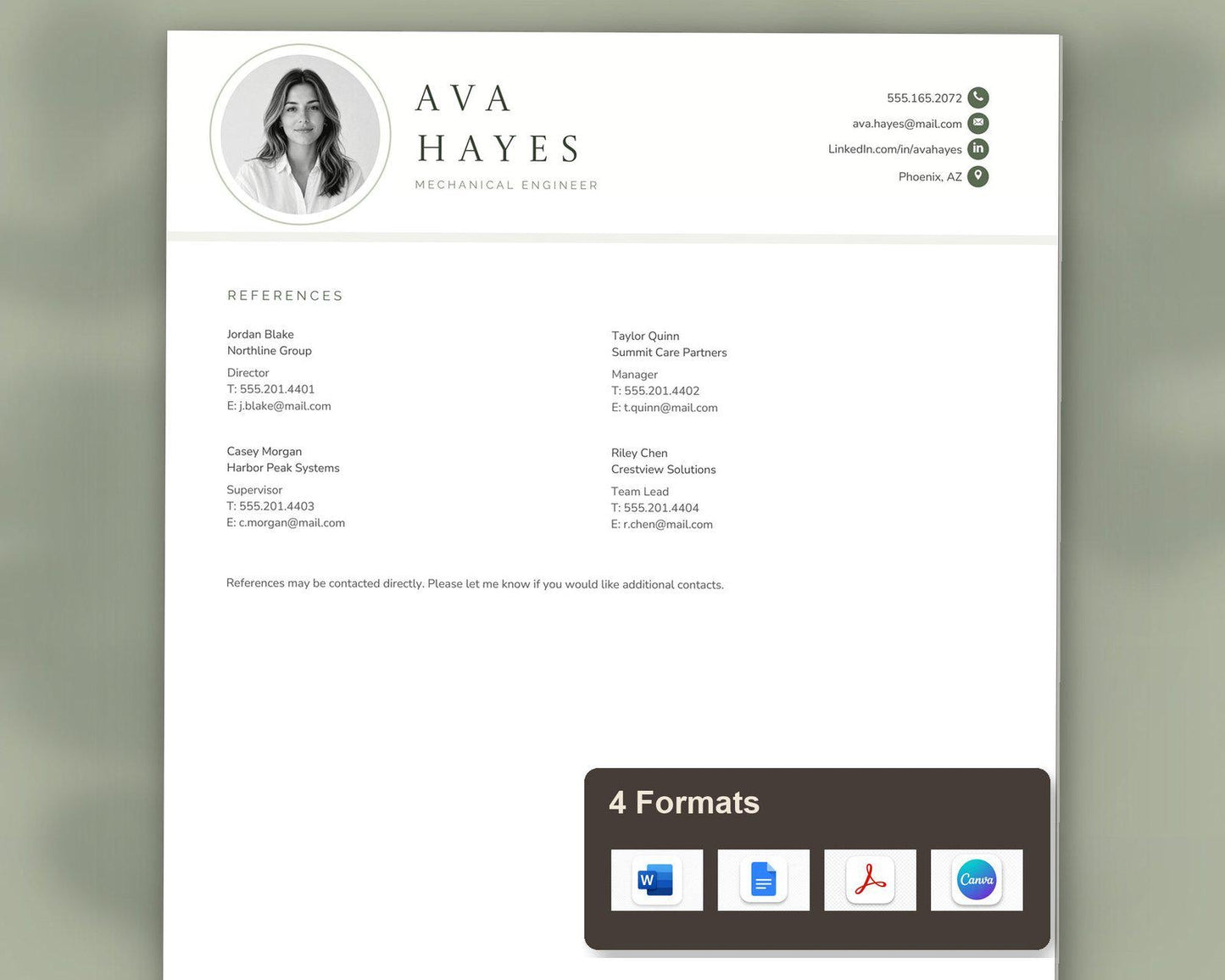 Mechanical Engineer Resume Template