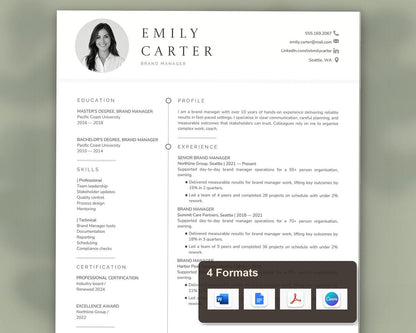 Brand Manager Resume Template