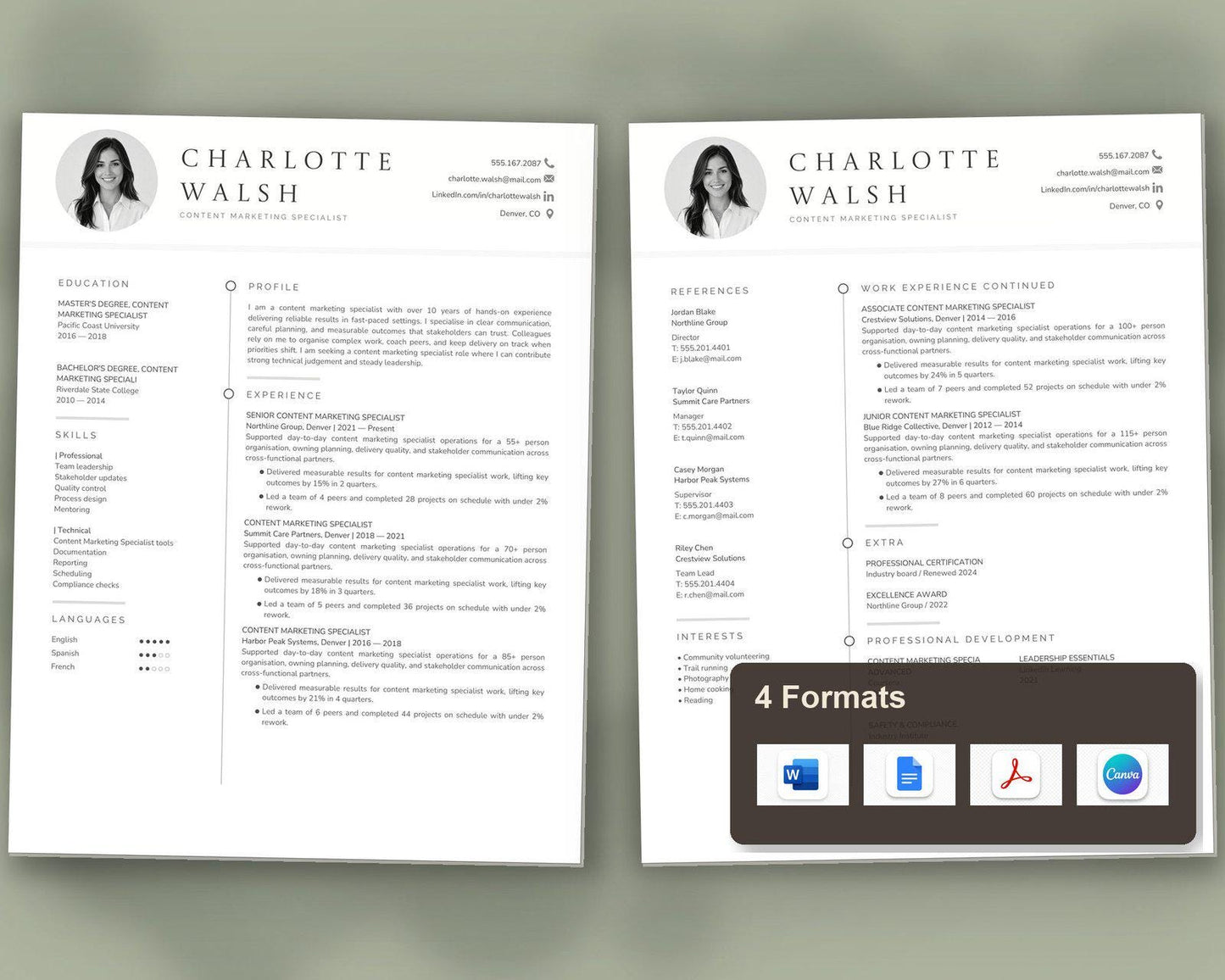 Content Marketing Specialist Resume Template