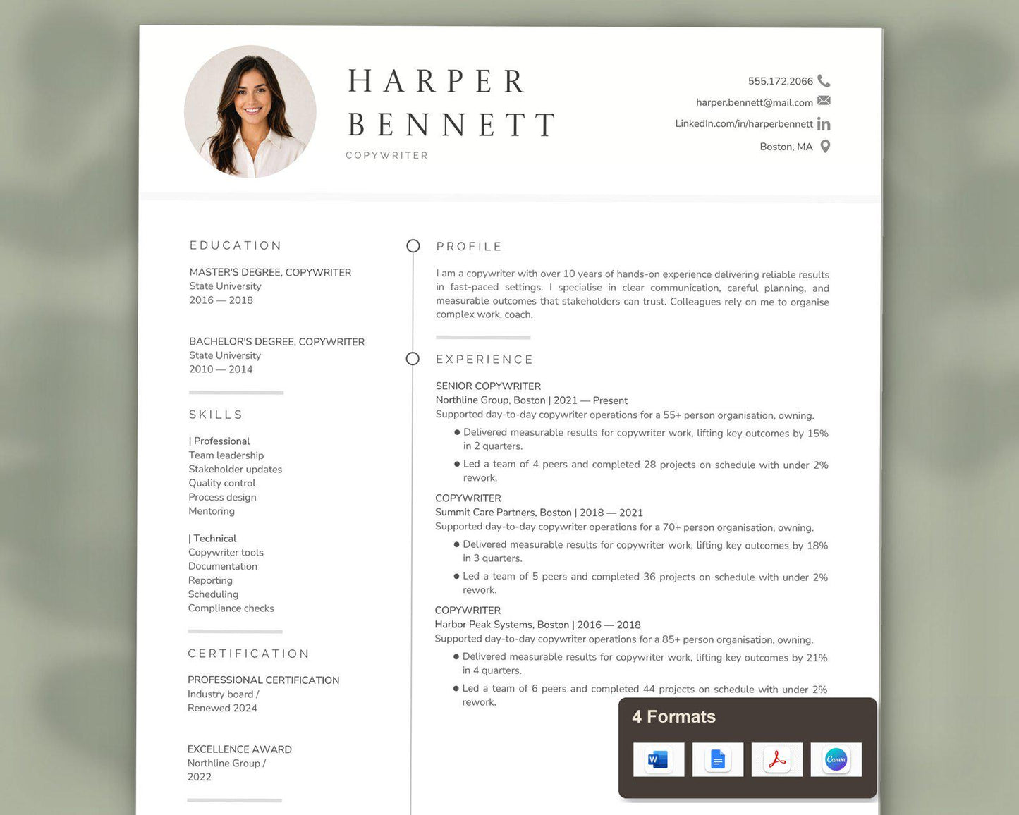 Copywriter Resume Template