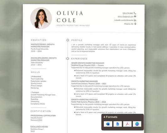 Growth Marketing Manager Resume Template