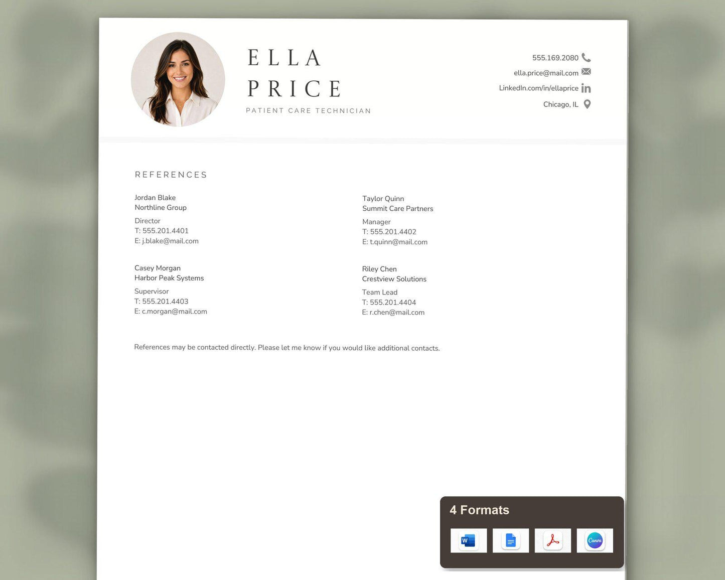 Patient Care Technician Resume Template