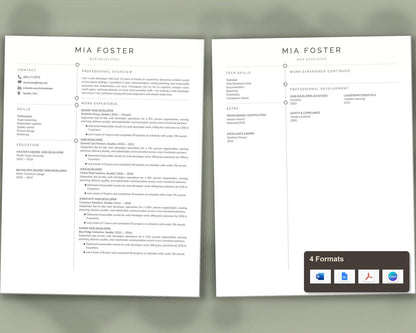 Web Developer Resume Template