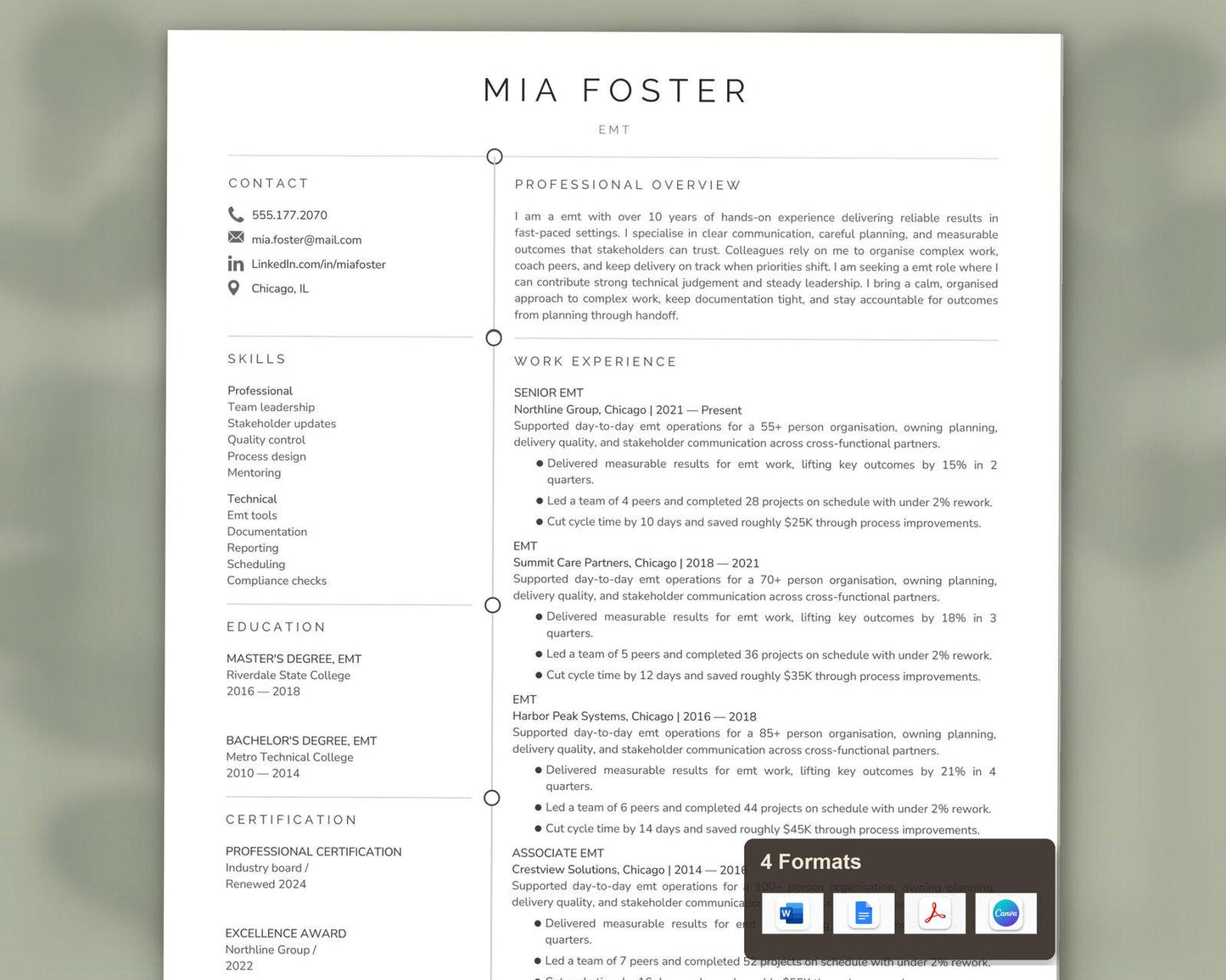 EMT Resume Template