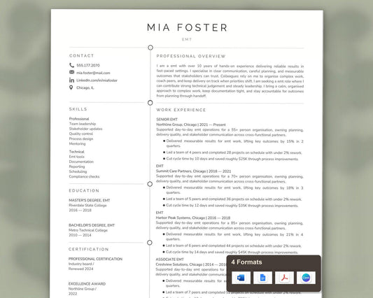 EMT Resume Template