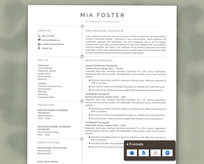 Veterinary Technician Resume Template