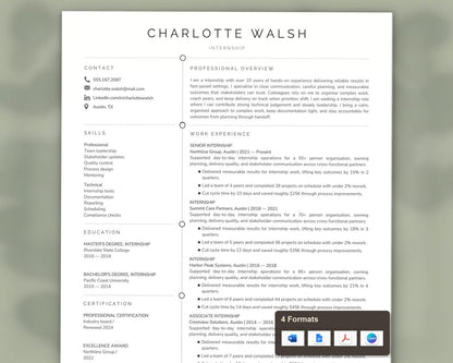 Internship Resume Template