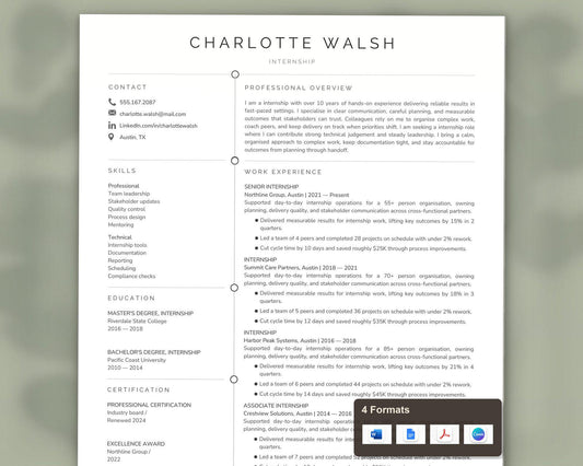 Internship Resume Template