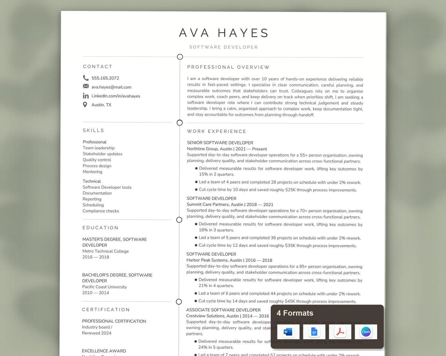 Software Developer Resume Template