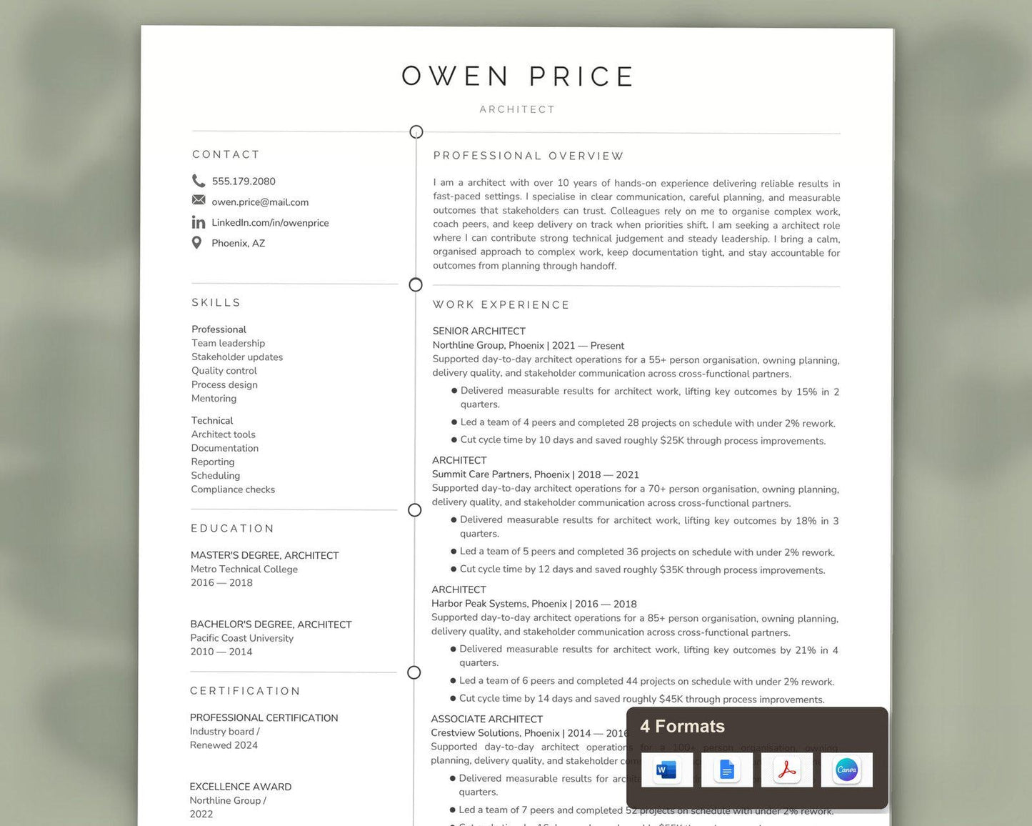 Architect Resume Template