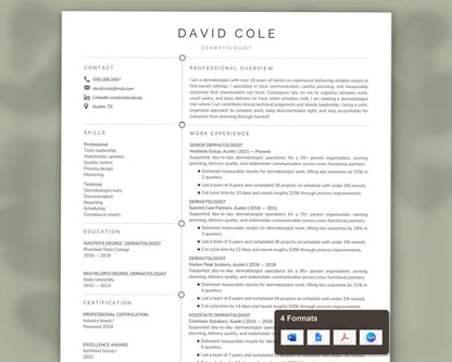 Dermatologist Resume Template