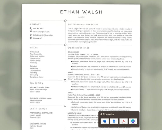 Judge Resume Template
