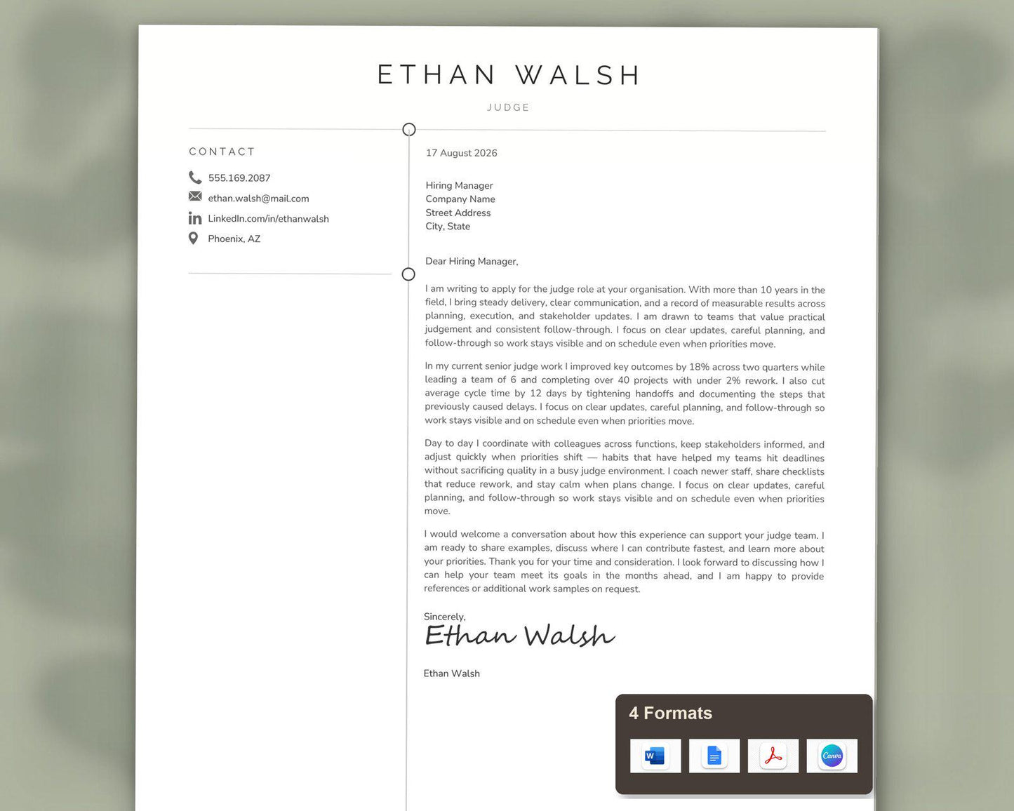 Judge Resume Template