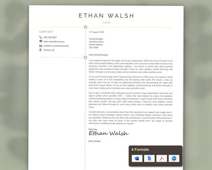 Judge Resume Template