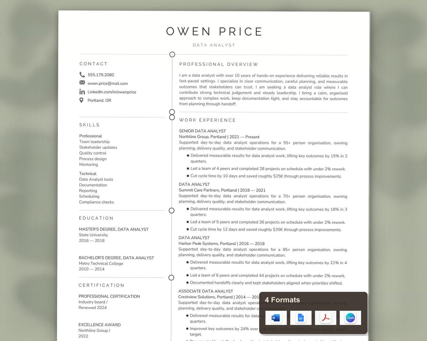 Data Analyst Resume Template