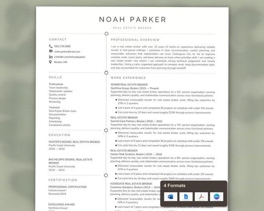 Real Estate Broker Resume Template