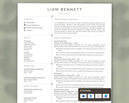 Firefighter Resume Template