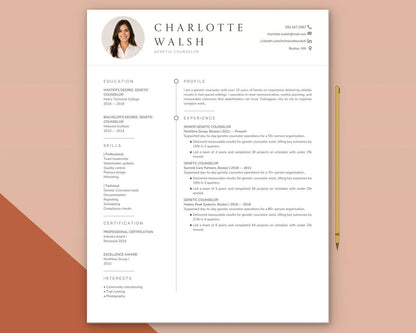 Genetic Counselor Resume Template