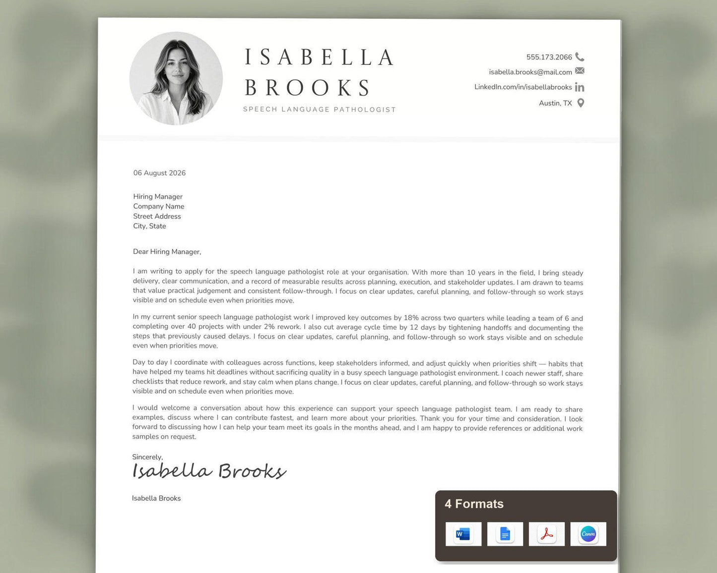 Speech Language Pathologist Resume Template