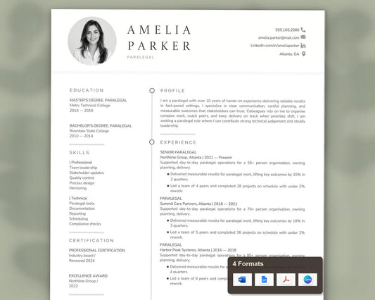 Paralegal Resume Template