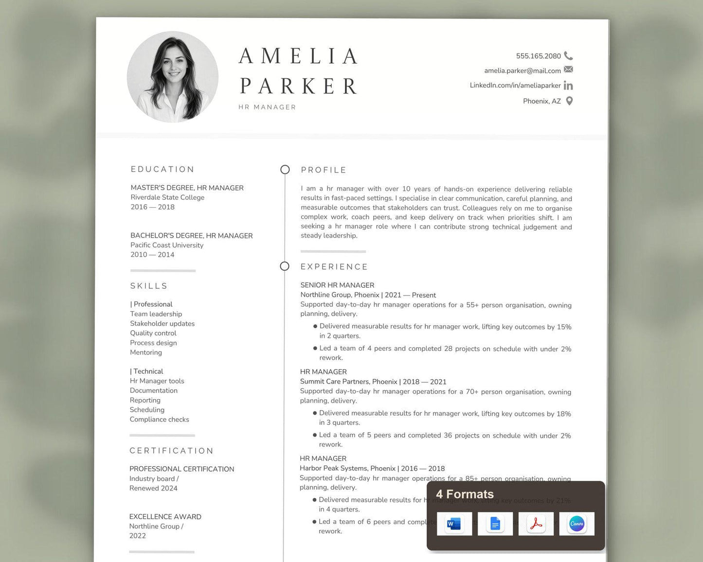 Hr Manager Resume Template