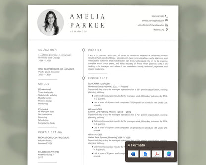 Hr Manager Resume Template