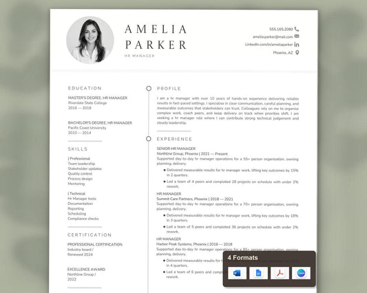Hr Manager Resume Template