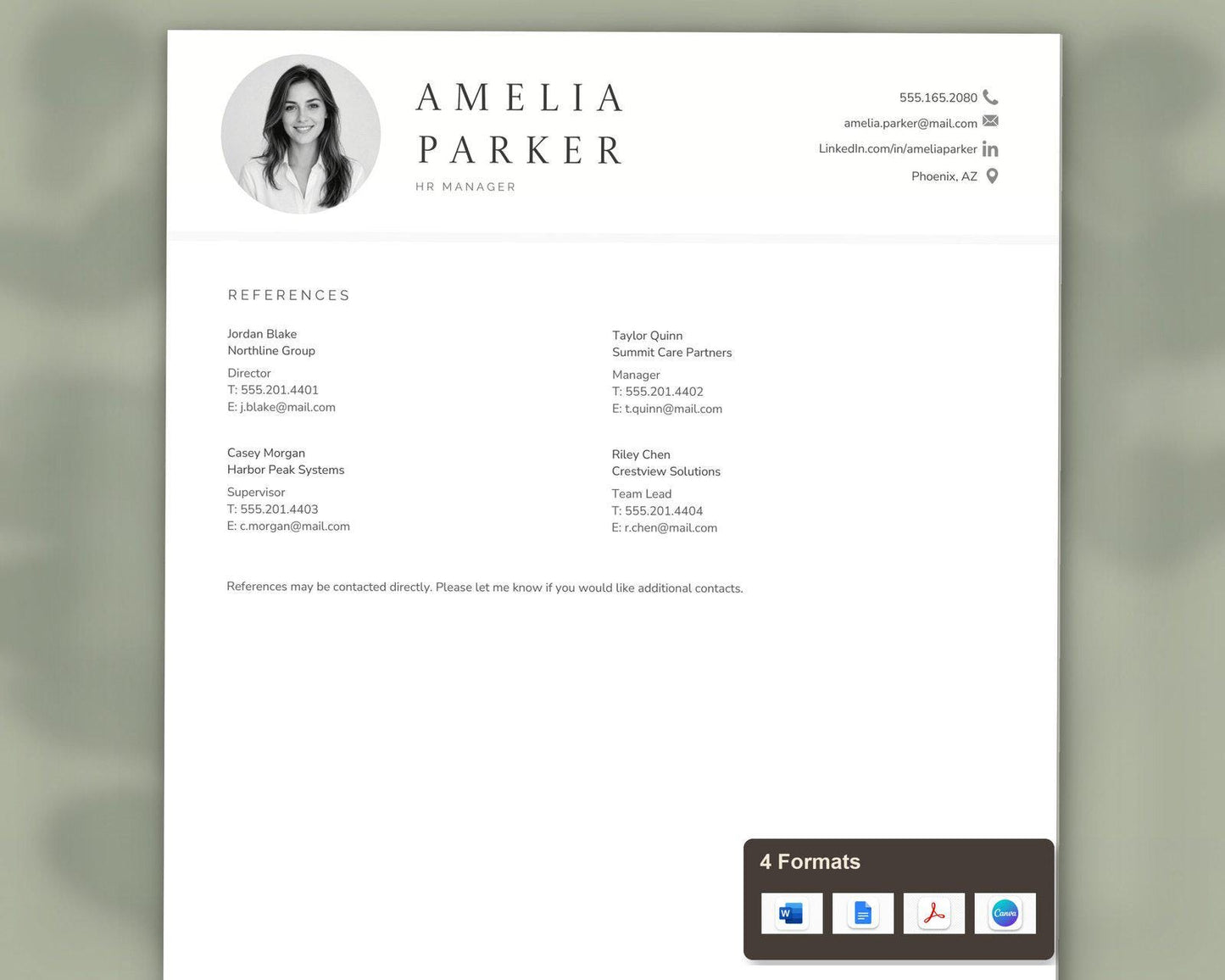 Hr Manager Resume Template