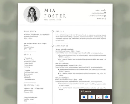 Real Estate Agent Resume Template