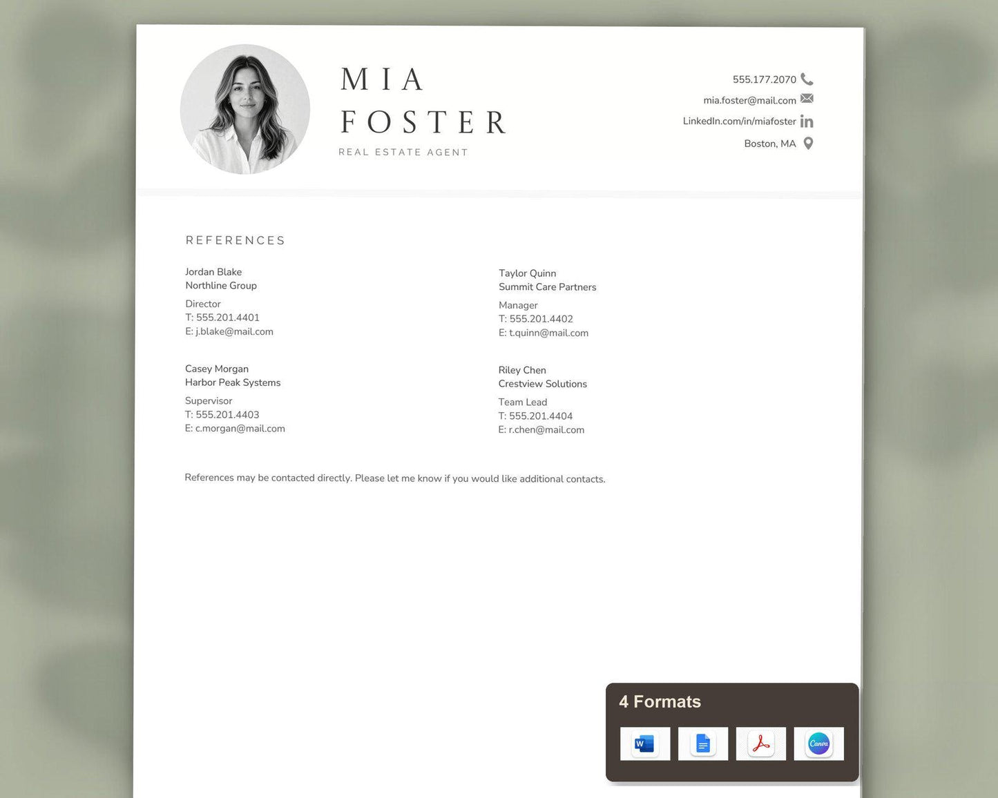 Real Estate Agent Resume Template