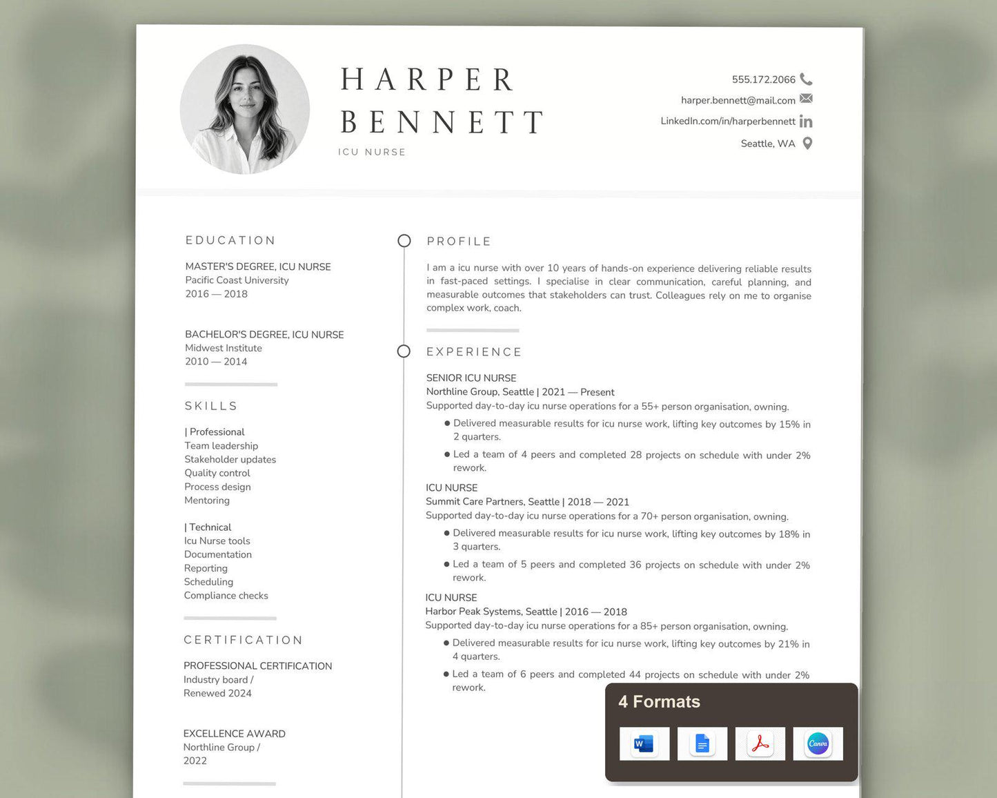 ICU Nurse Resume Template