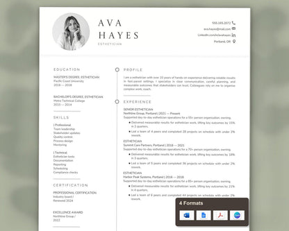 Esthetician Resume Template