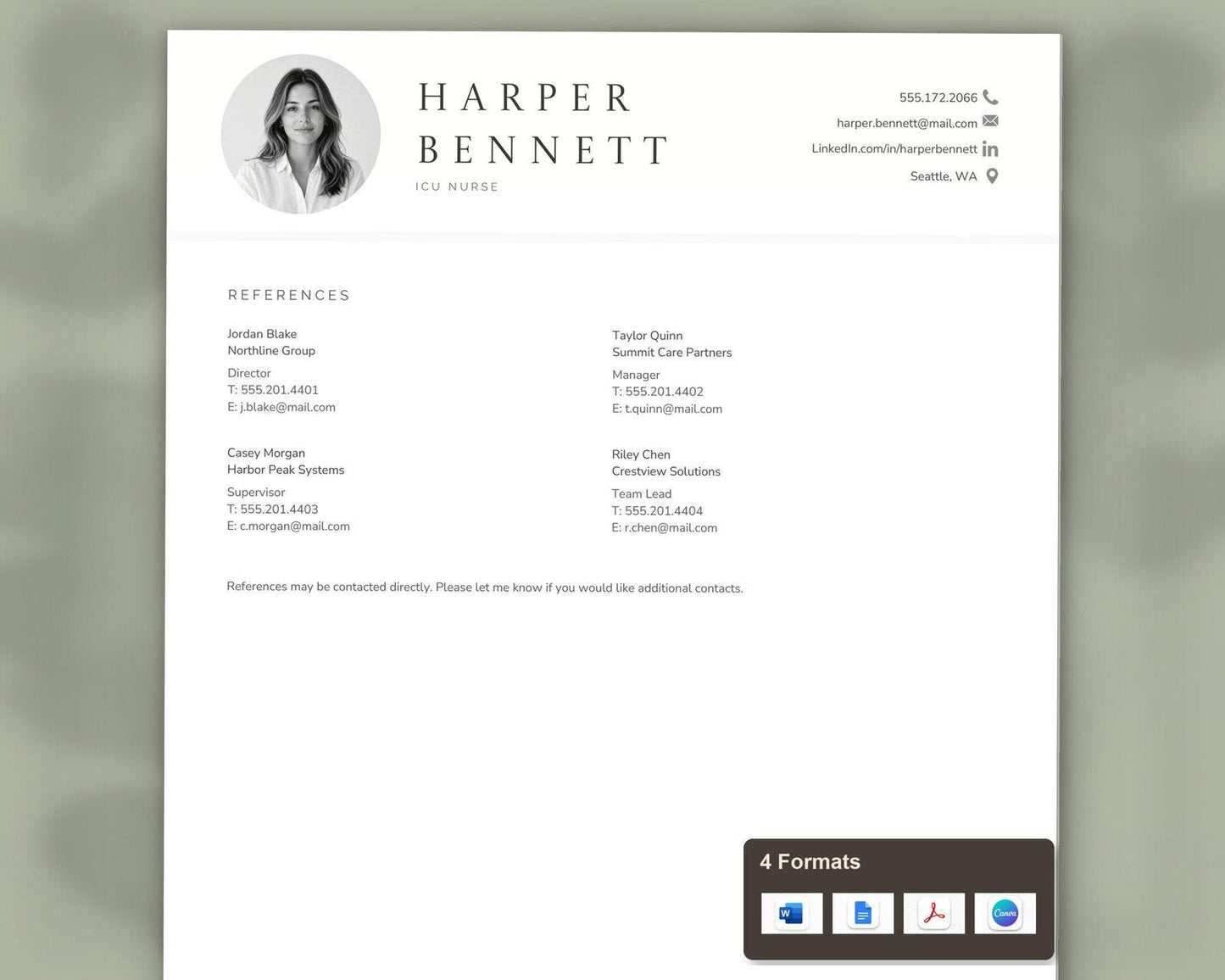 ICU Nurse Resume Template