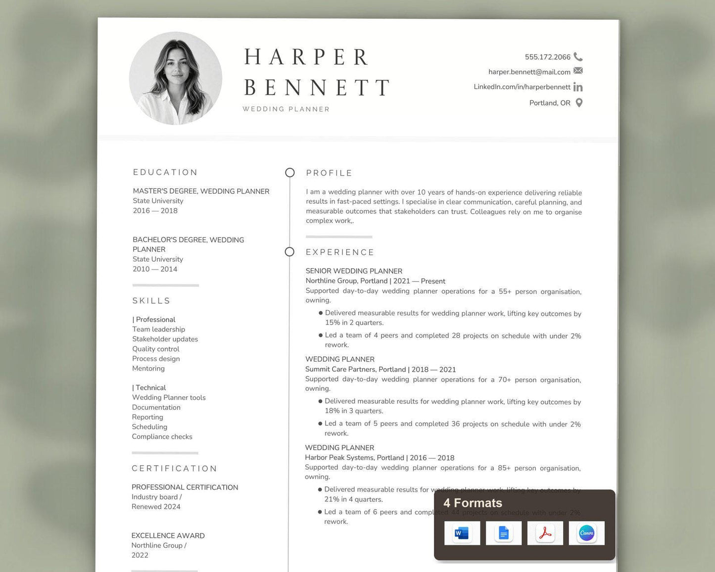 Wedding Planner Resume Template