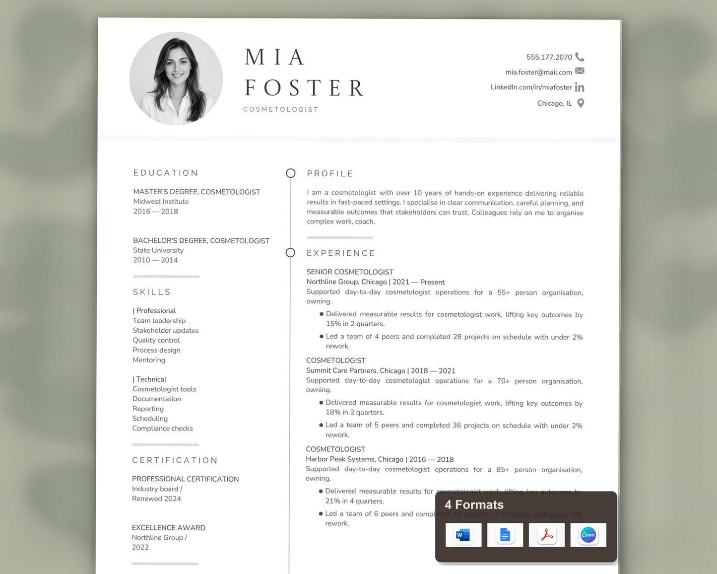 Cosmetologist Resume Template