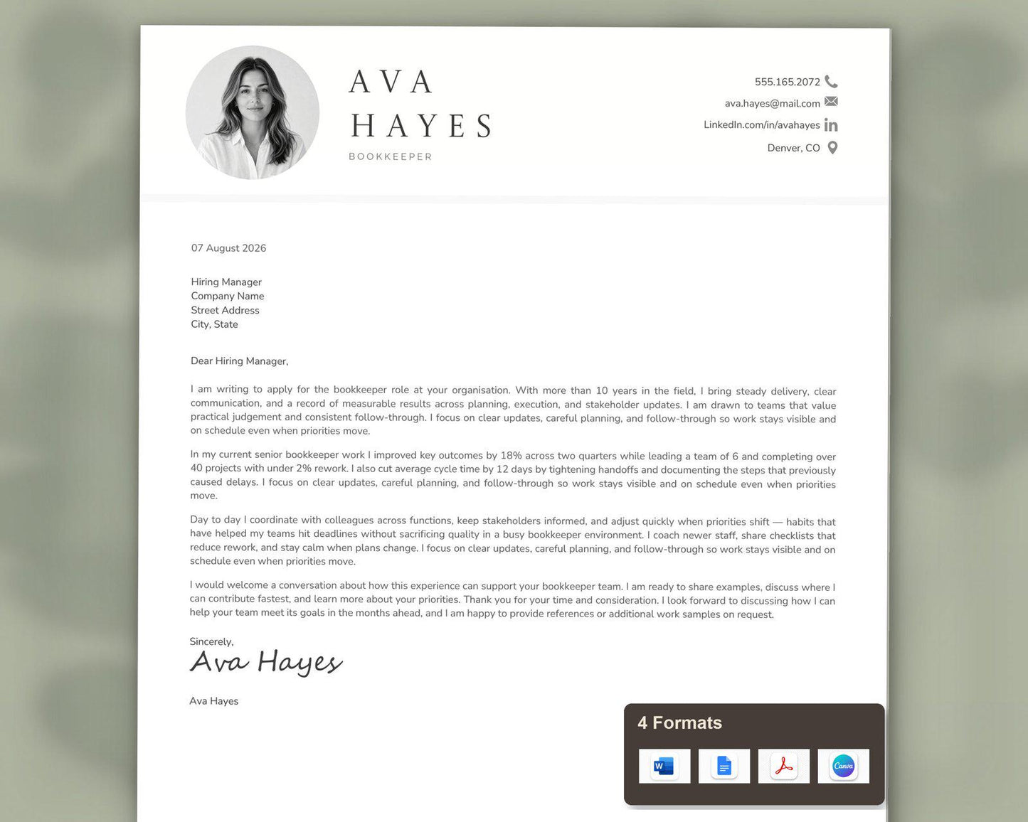 Bookkeeper Resume Template