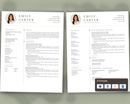 Public Relations Manager Resume Template