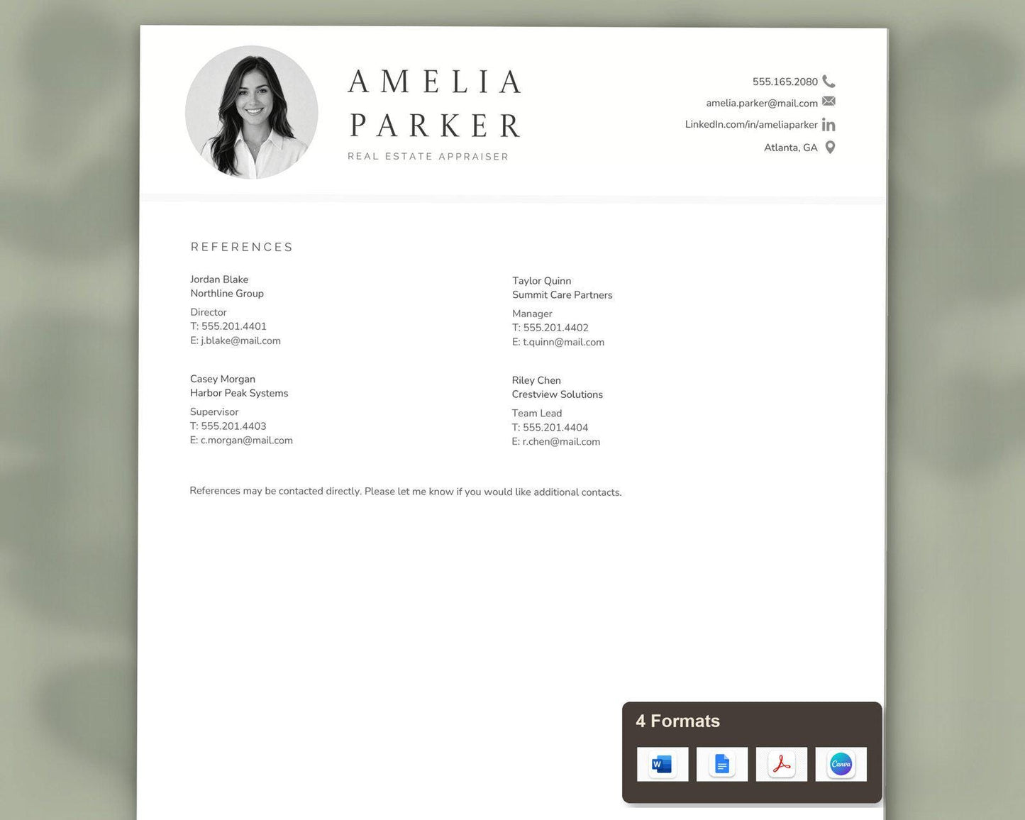 Real Estate Appraiser Resume Template