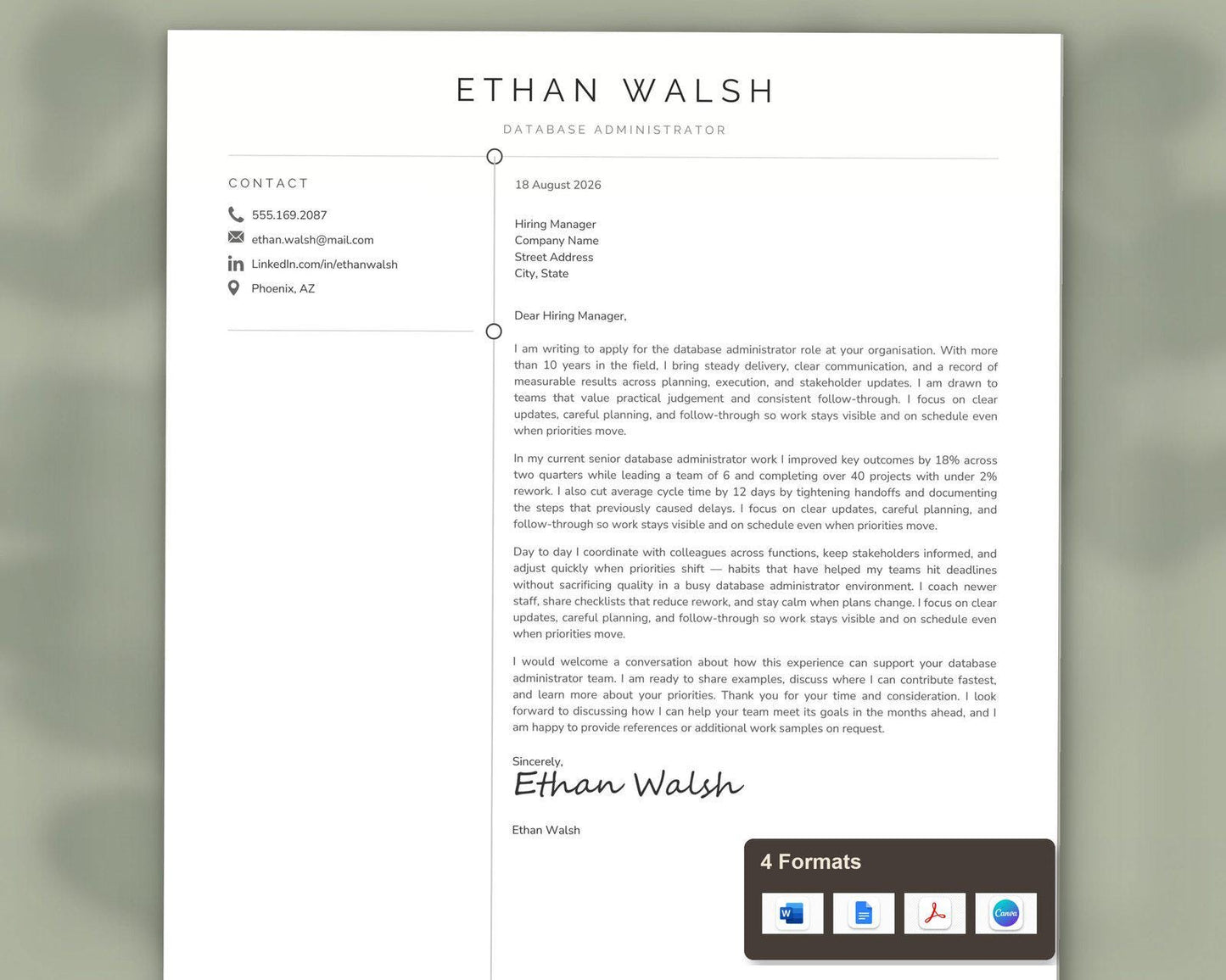 Database Administrator Resume Template