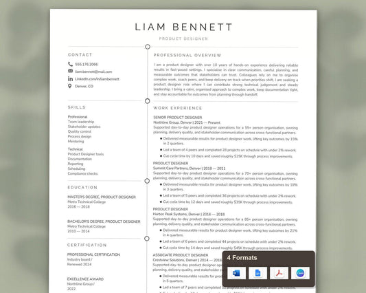 Product Designer Resume Template