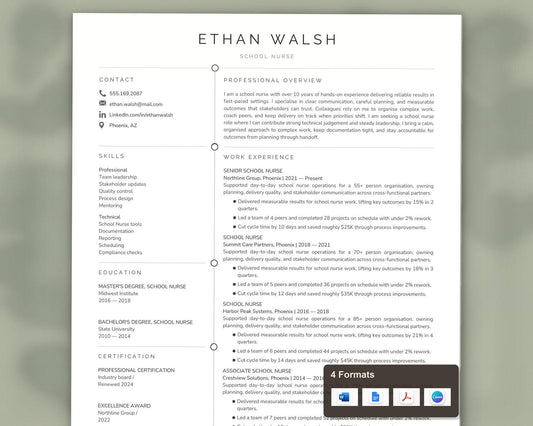 School Nurse Resume Template