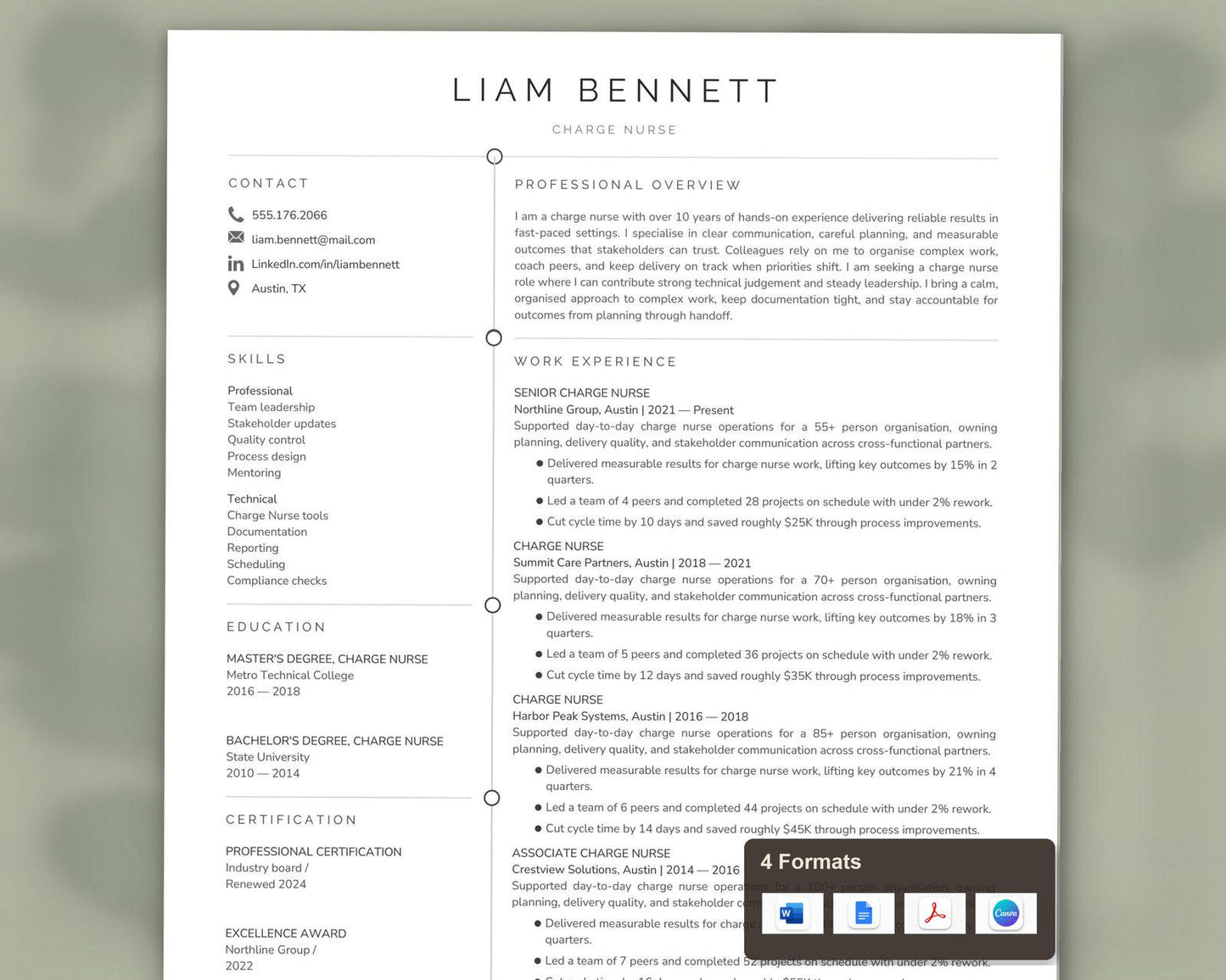 Charge Nurse Resume Template