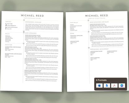 Computer Science Teacher Resume Template