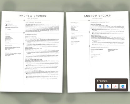 Health Teacher Resume Template