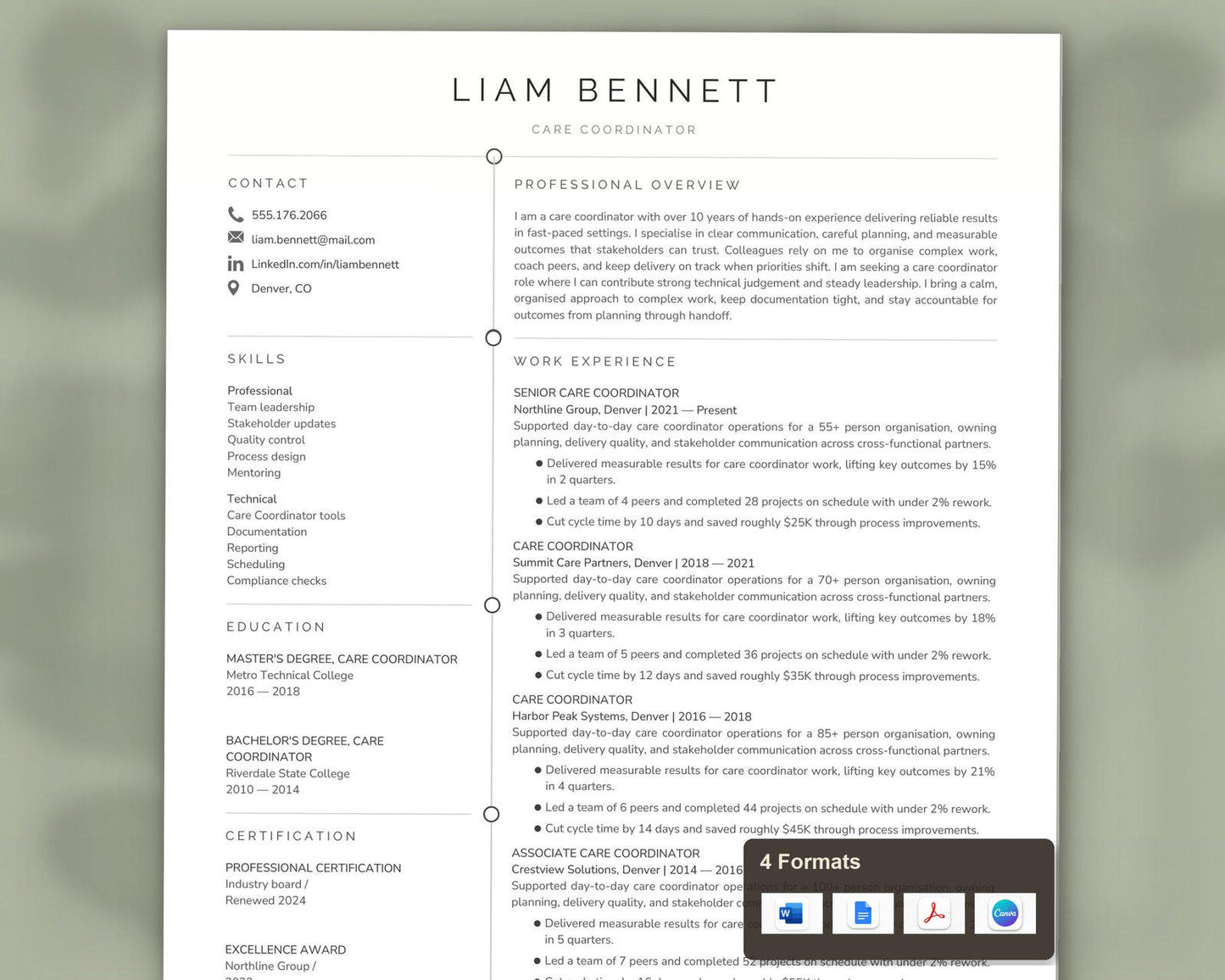 Care Coordinator Resume Template