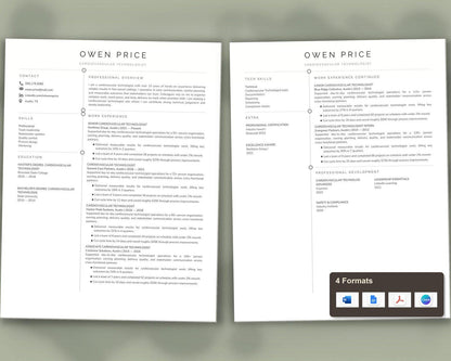 Cardiovascular Technologist Resume Template