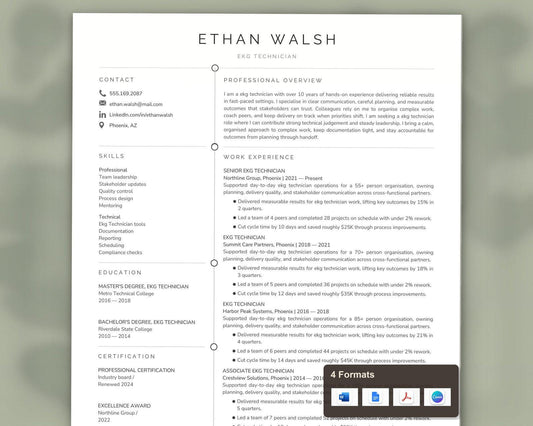 Ekg Technician Resume Template
