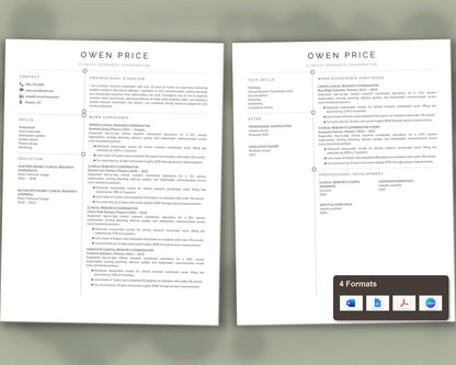 Clinical Research Coordinator Resume Template